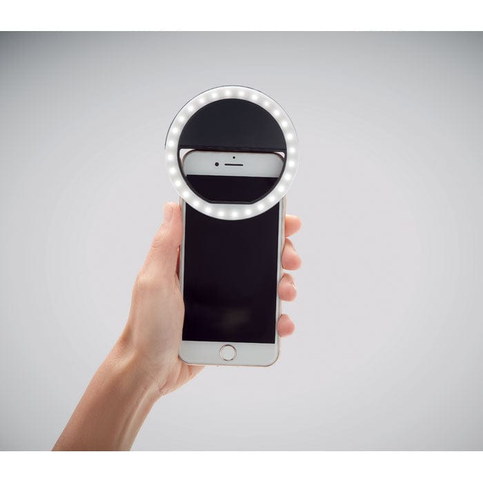 Anello luminoso per selfie Nero - personalizzabile con logo