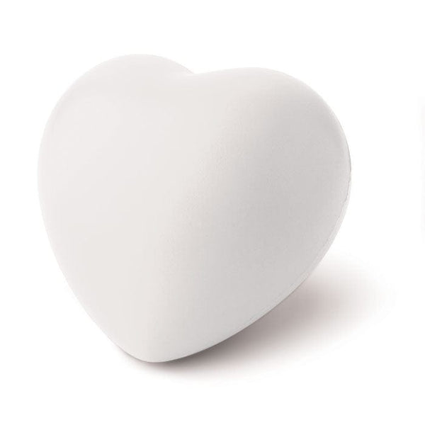 Antistress a forma di cuore bianco - personalizzabile con logo