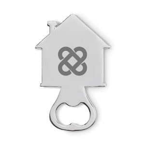 Apribottiglie a forma di casa Color  Color argento - personalizzabile con logo