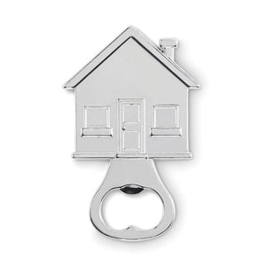 Apribottiglie a forma di casa Color  Color argento - personalizzabile con logo