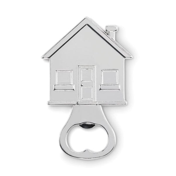 Apribottiglie a forma di casa Color  Color argento - personalizzabile con logo