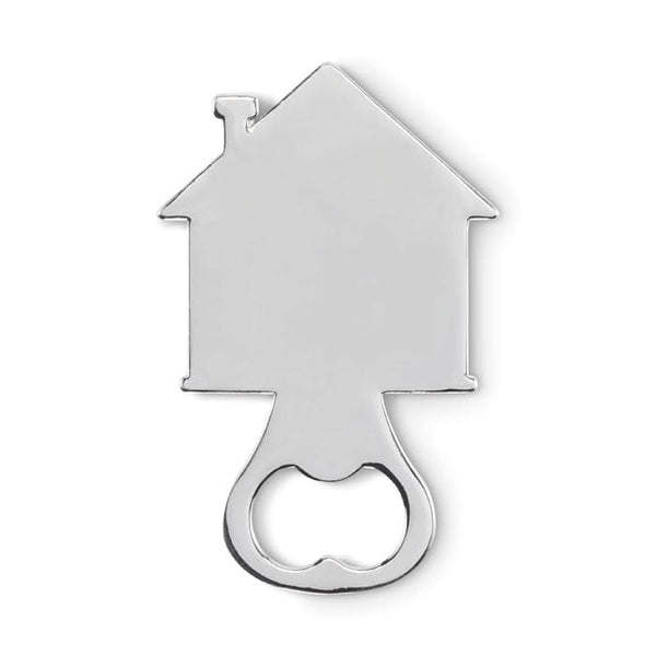 Apribottiglie a forma di casa Color  Color argento - personalizzabile con logo