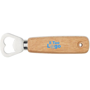 Apribottiglie da barista legno Natural - personalizzabile con logo