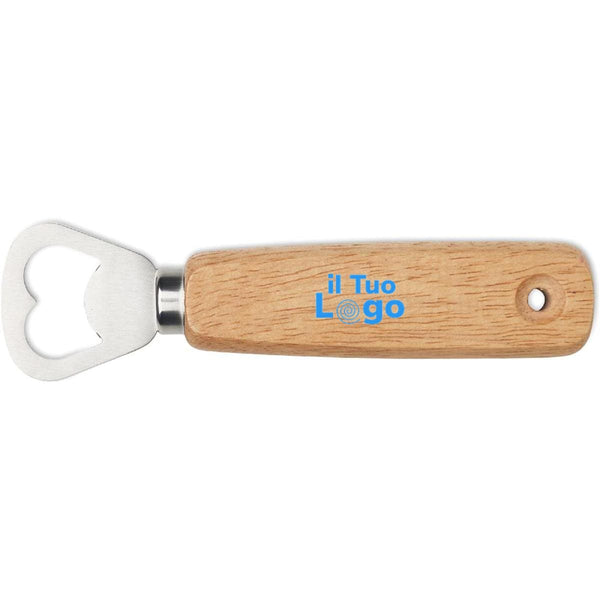 Apribottiglie da barista legno Natural - personalizzabile con logo