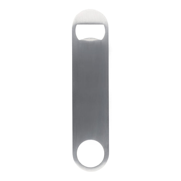 Apribottiglie in acciaio inox color argento - personalizzabile con logo