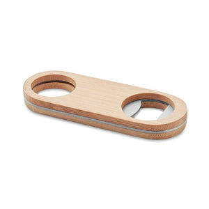 Apribottiglie in bamboo beige - personalizzabile con logo