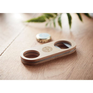 Apribottiglie in bamboo beige - personalizzabile con logo