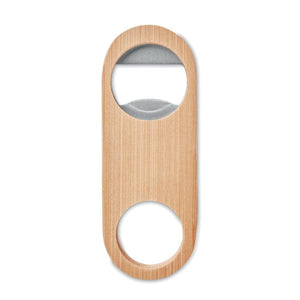 Apribottiglie in bamboo beige - personalizzabile con logo