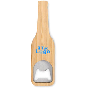 Apribottiglie in bamboo natural - personalizzabile con logo