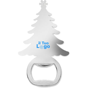 Apribottiglie motivo natalizio Color argento - personalizzabile con logo