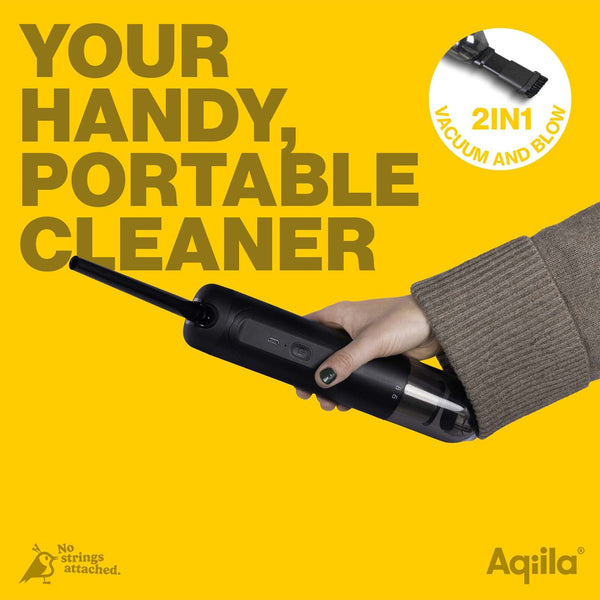 Aqiila Airbird VB1: mini aspirapolvere e soffiatore Nero - personalizzabile con logo