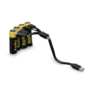 Aqiila - Batterie ricaricabili AA USB-C da 2000 mAh, confezione da 4 Nero - personalizzabile con logo