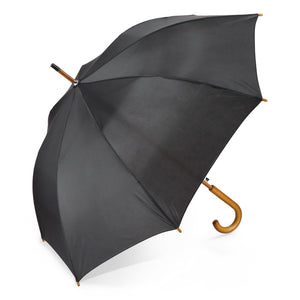 Aran 190T Poliestere 23" Ombrello con gancio Apertura automatica Nero - personalizzabile con logo