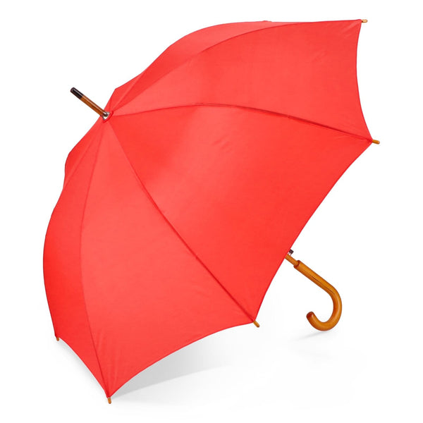 Aran 190T Poliestere 23" Ombrello con gancio Apertura automatica Rosso - personalizzabile con logo