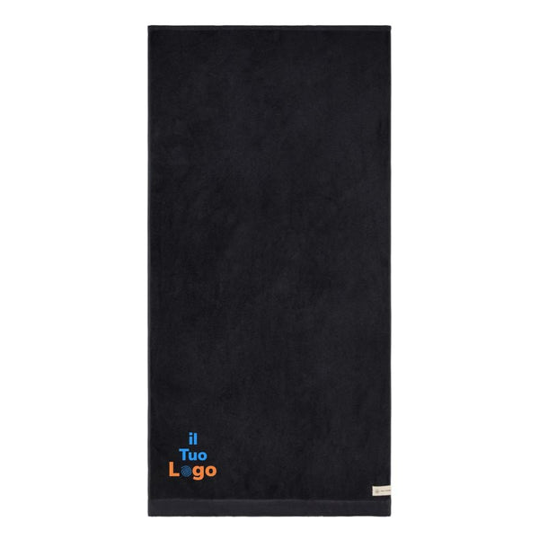 Asciugamani VINGA Birch 70x140 nero - personalizzabile con logo