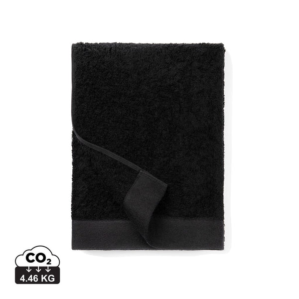 Asciugamani VINGA Birch 70x140 nero - personalizzabile con logo