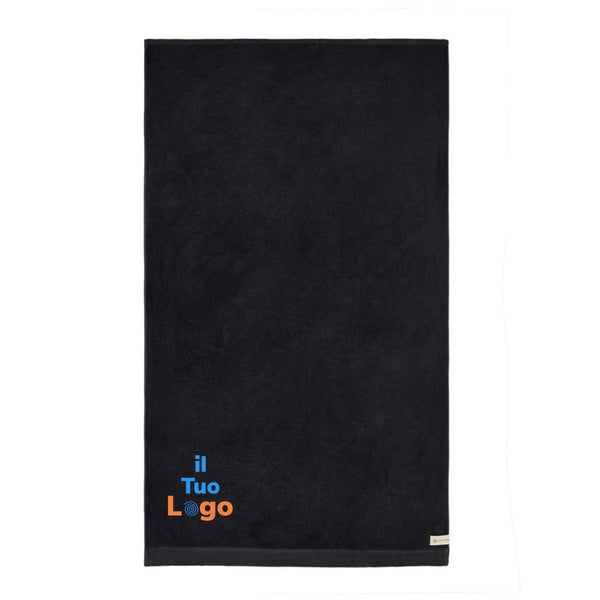 Asciugamani VINGA Birch 90x150 nero - personalizzabile con logo