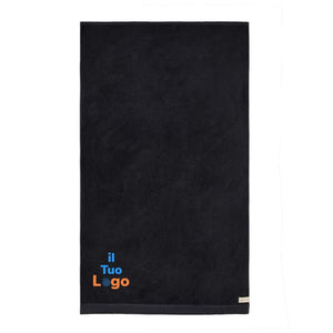 Asciugamani VINGA Birch 90x150 nero - personalizzabile con logo
