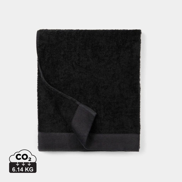 Asciugamani VINGA Birch 90x150 nero - personalizzabile con logo