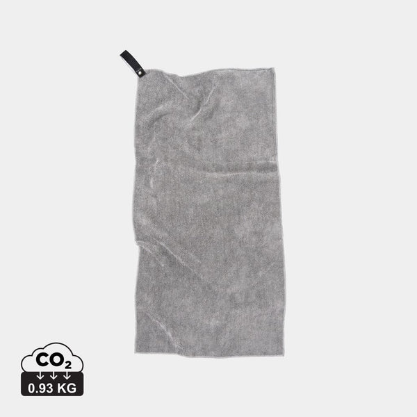 Asciugamano active dry VINGA in RPET GRS grigio - personalizzabile con logo