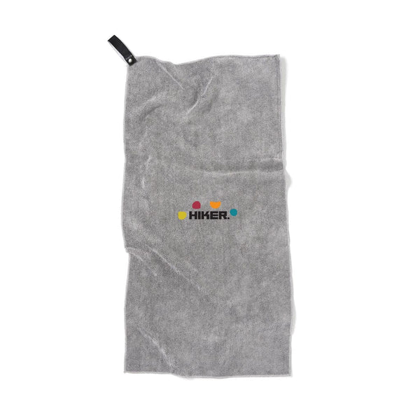 Asciugamano active dry VINGA in RPET GRS grigio - personalizzabile con logo