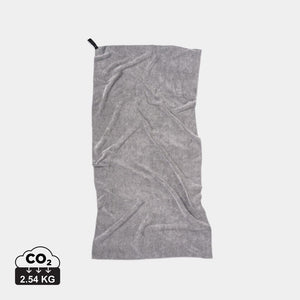 Asciugamano active dry VINGA in RPET GRS grigio - personalizzabile con logo