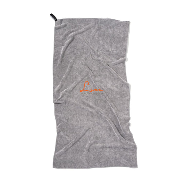 Asciugamano active dry VINGA in RPET GRS grigio - personalizzabile con logo