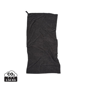 Asciugamano active dry VINGA in RPET GRS nero - personalizzabile con logo
