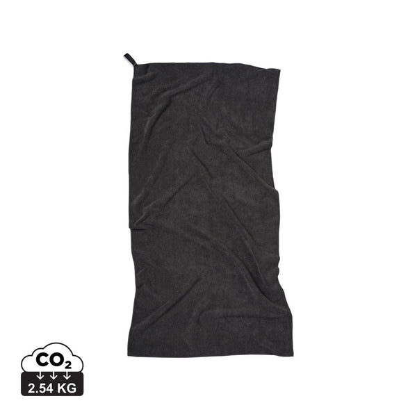 Asciugamano active dry VINGA in RPET GRS nero - personalizzabile con logo