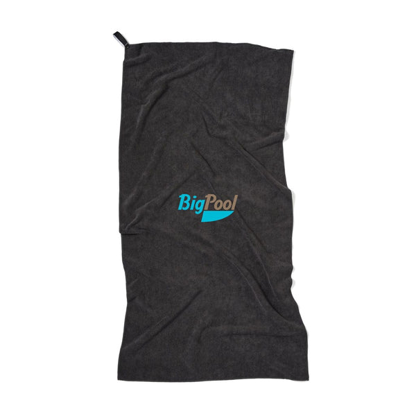 Asciugamano active dry VINGA in RPET GRS nero - personalizzabile con logo