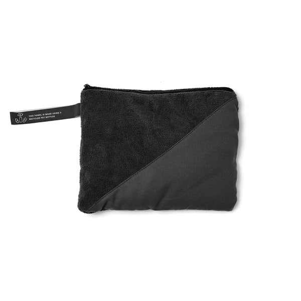 Asciugamano active dry VINGA in RPET GRS nero - personalizzabile con logo