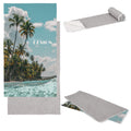 Asciugamano ad asciugatura rapida R-PET 100x180cm sublimazione Bianco / grigio - personalizzabile con logo