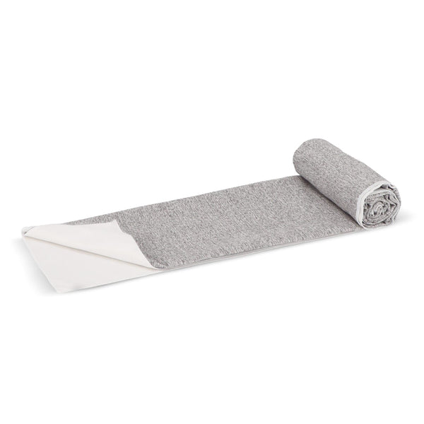 Asciugamano ad asciugatura rapida R-PET 100x180cm sublimazione Bianco / grigio - personalizzabile con logo