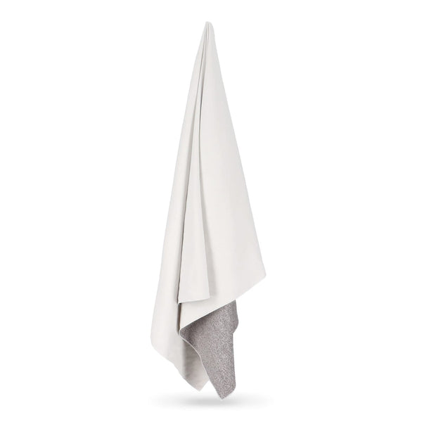Asciugamano ad asciugatura rapida R-PET 100x180cm sublimazione Bianco / grigio - personalizzabile con logo