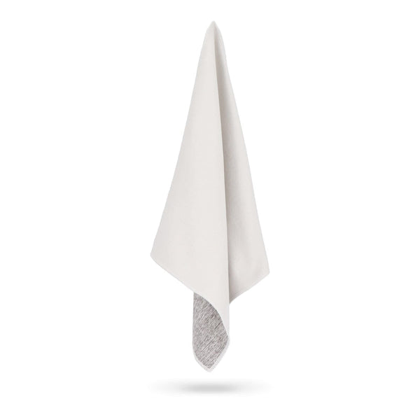 Asciugamano ad asciugatura rapida R-PET 30x80cm Bianco / grigio - personalizzabile con logo