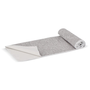 Asciugamano ad asciugatura rapida R-PET 30x80cm Bianco / grigio - personalizzabile con logo