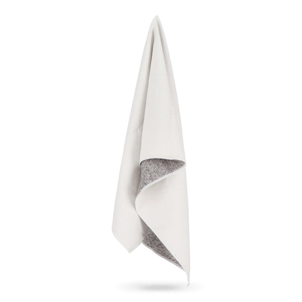 Asciugamano ad asciugatura rapida R-PET 50x100cm Bianco / grigio - personalizzabile con logo