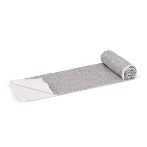 Asciugamano ad asciugatura rapida R-PET 70x140cm Bianco / grigio - personalizzabile con logo