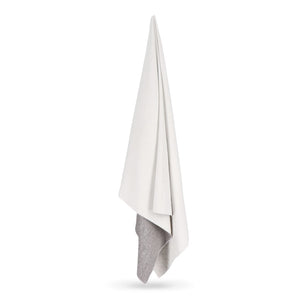 Asciugamano ad asciugatura rapida R-PET 70x140cm Bianco / grigio - personalizzabile con logo