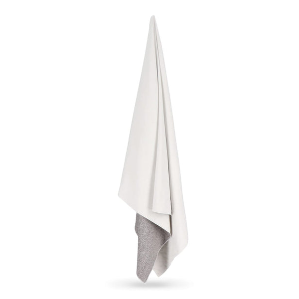 Asciugamano ad asciugatura rapida R-PET 70x140cm Bianco / grigio - personalizzabile con logo