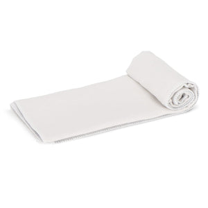Asciugamano da golf ad asciugatura rapida con gancio R-PET 30x30cm sublimazione Bianco / grigio - personalizzabile con logo