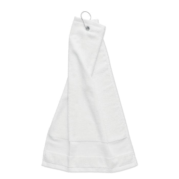 Asciugamano da golf bianco - personalizzabile con logo
