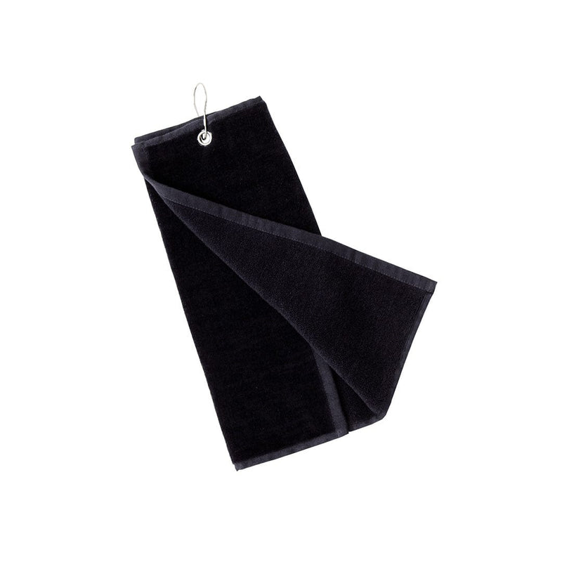 Asciugamano Golf Tarkyl nero - personalizzabile con logo