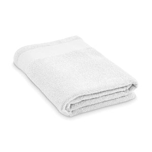 Asciugamano grande da bagno in cotone Bianco - personalizzabile con logo