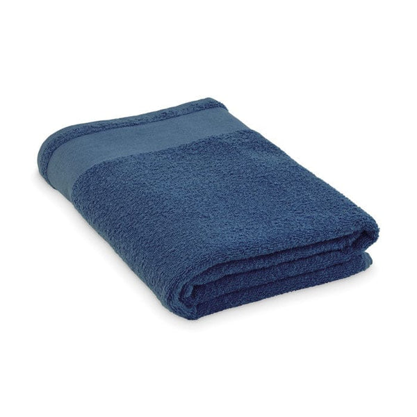 Asciugamano grande da bagno in cotone Blu - personalizzabile con logo