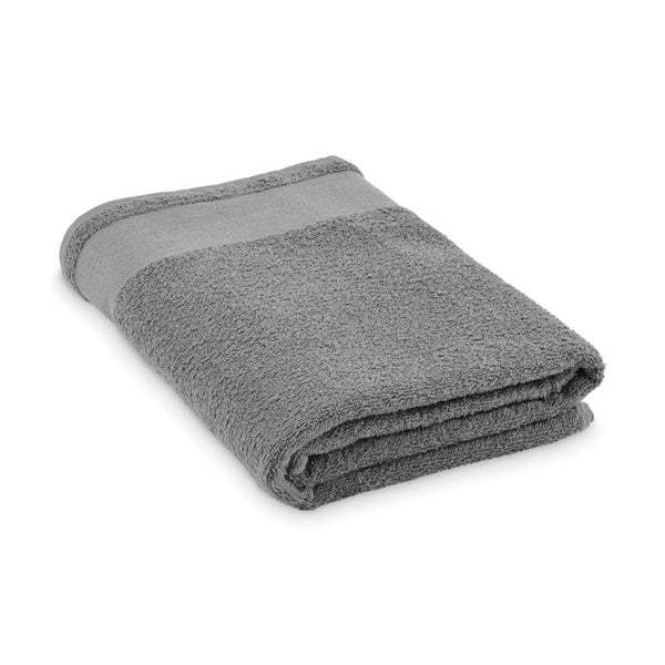 Asciugamano grande da bagno in cotone grigio - personalizzabile con logo