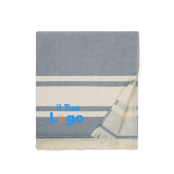 Asciugamano hamam VINGA Tolo in spugna azzurro - personalizzabile con logo