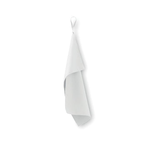 Asciugamano in microfibra 30 x 50 Bianco - personalizzabile con logo