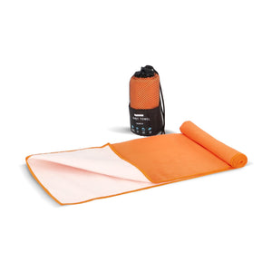 Asciugamano R-PET Quick Dry 40×80 cm con custodia, sublimazione. Arancione - personalizzabile con logo