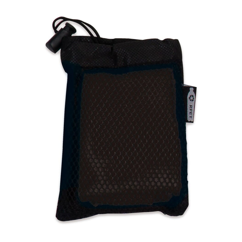 Asciugamano rinfrescante R-PET 30x80cm nero / nero - personalizzabile con logo